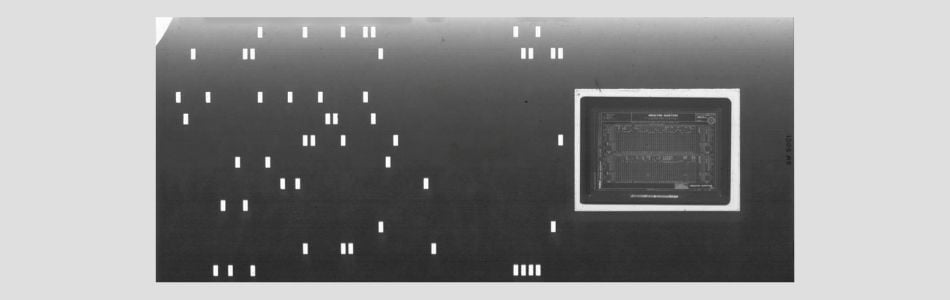 Hollerith Aperture Card with punch holes for data indexing, provided by eRecordsUSA